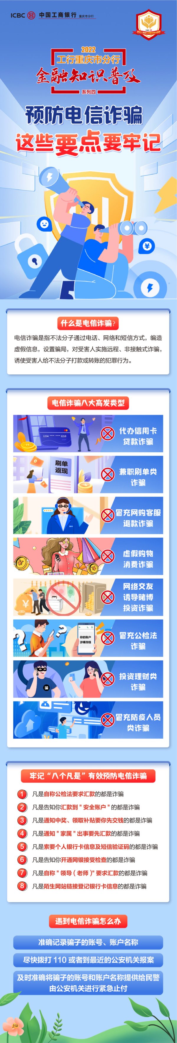 维度配资 2022工行重庆市分行金融知识普及——预防电信诈骗这些要点要牢记